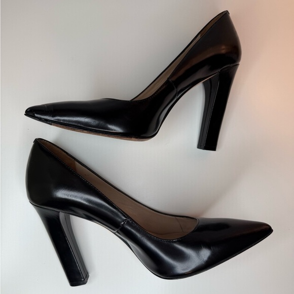 Elizabeth and James Vero Cuoio Black Italian Leather Block Heels 9.5B Boho City - Picture 12 of 16